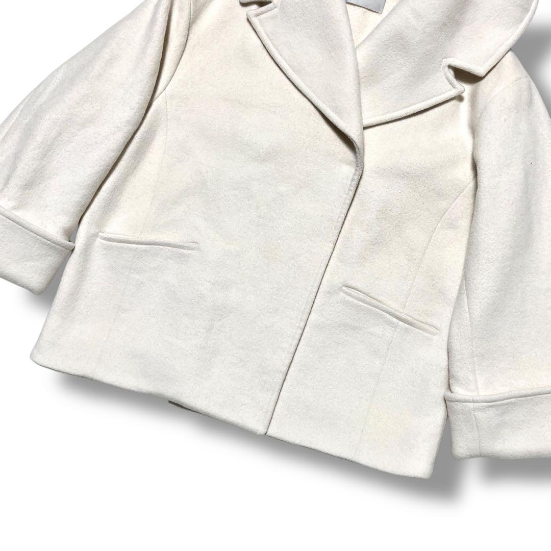 23AW✨ セルフォード ビッグカラーショートコート ウール アイボリー F