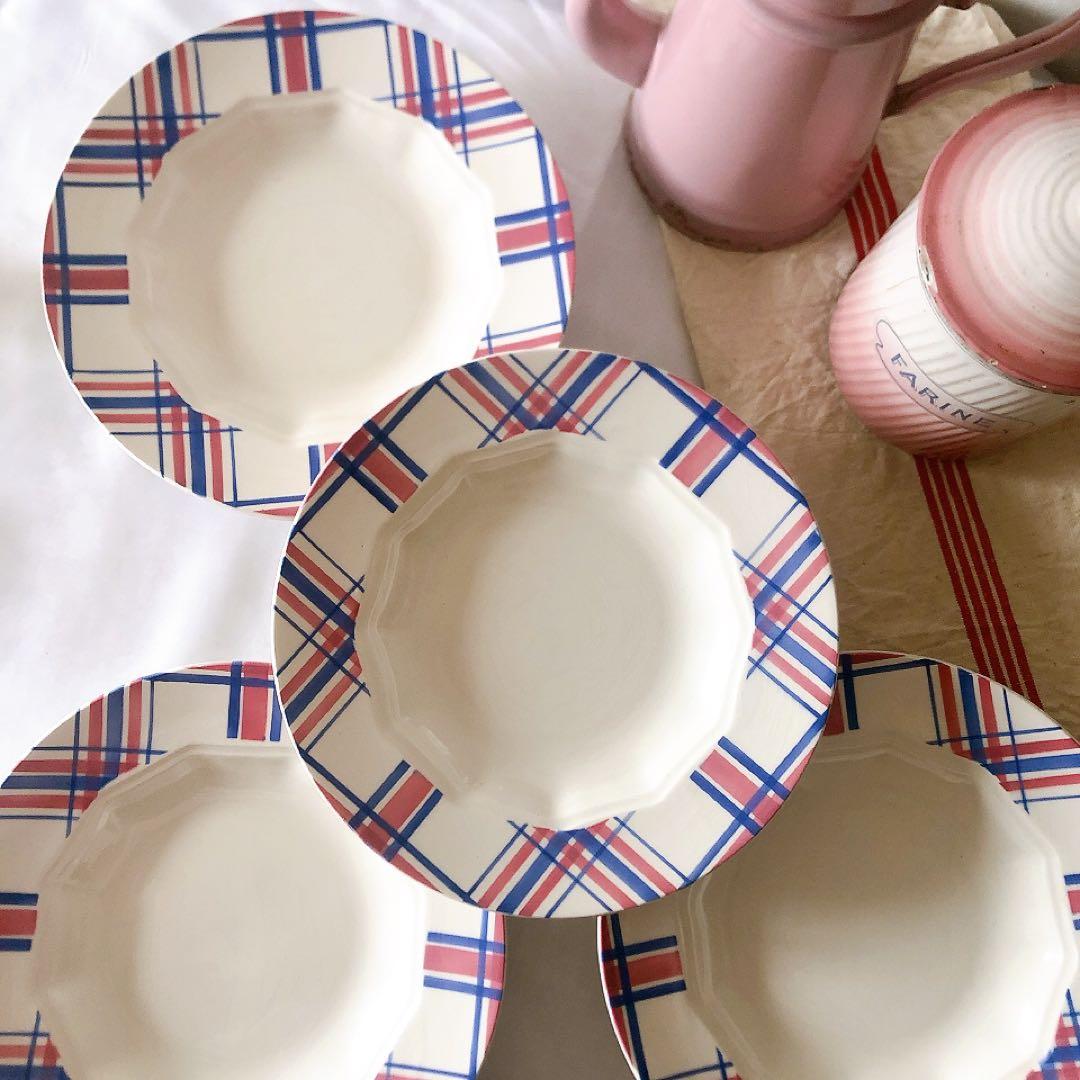 クレイユエモントロー HBCM スーププレート　D フランスアンティーク食器