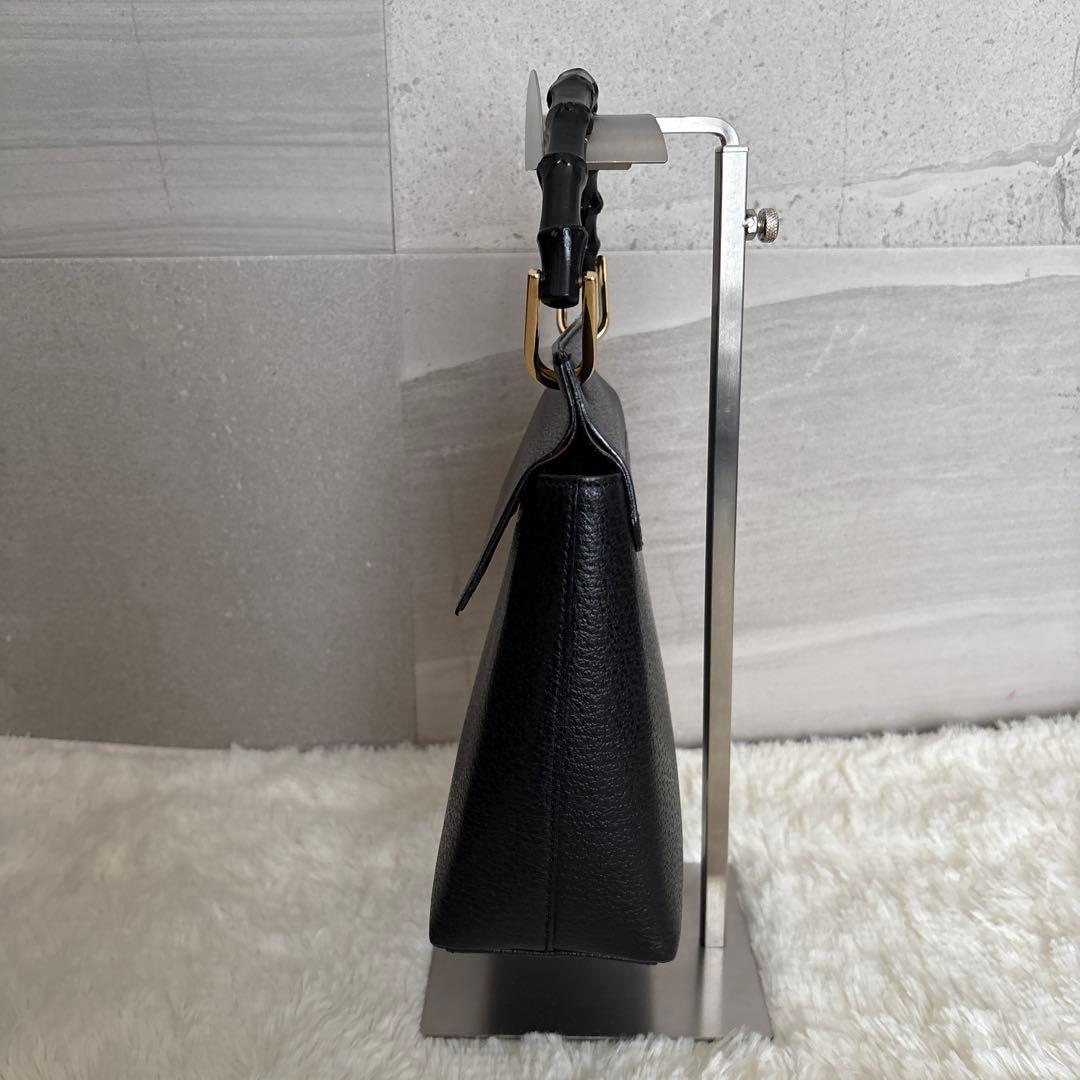 GUCCI グッチ バンブー ワンショルダー ゴールド金具 レザー ブラック