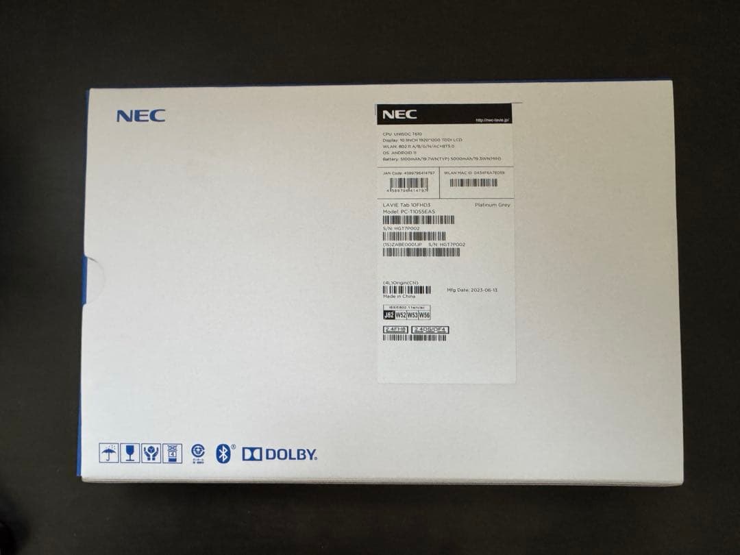 Androidタブレット本体 NEC LAVIE Tab T10 T1055/EAS PC-T1055EAS