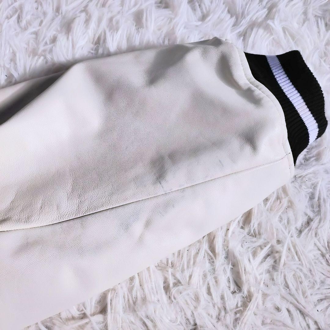 AIVER　風神雷神　スタジャン　黒白カラー　オーバーサイズ　刺繍