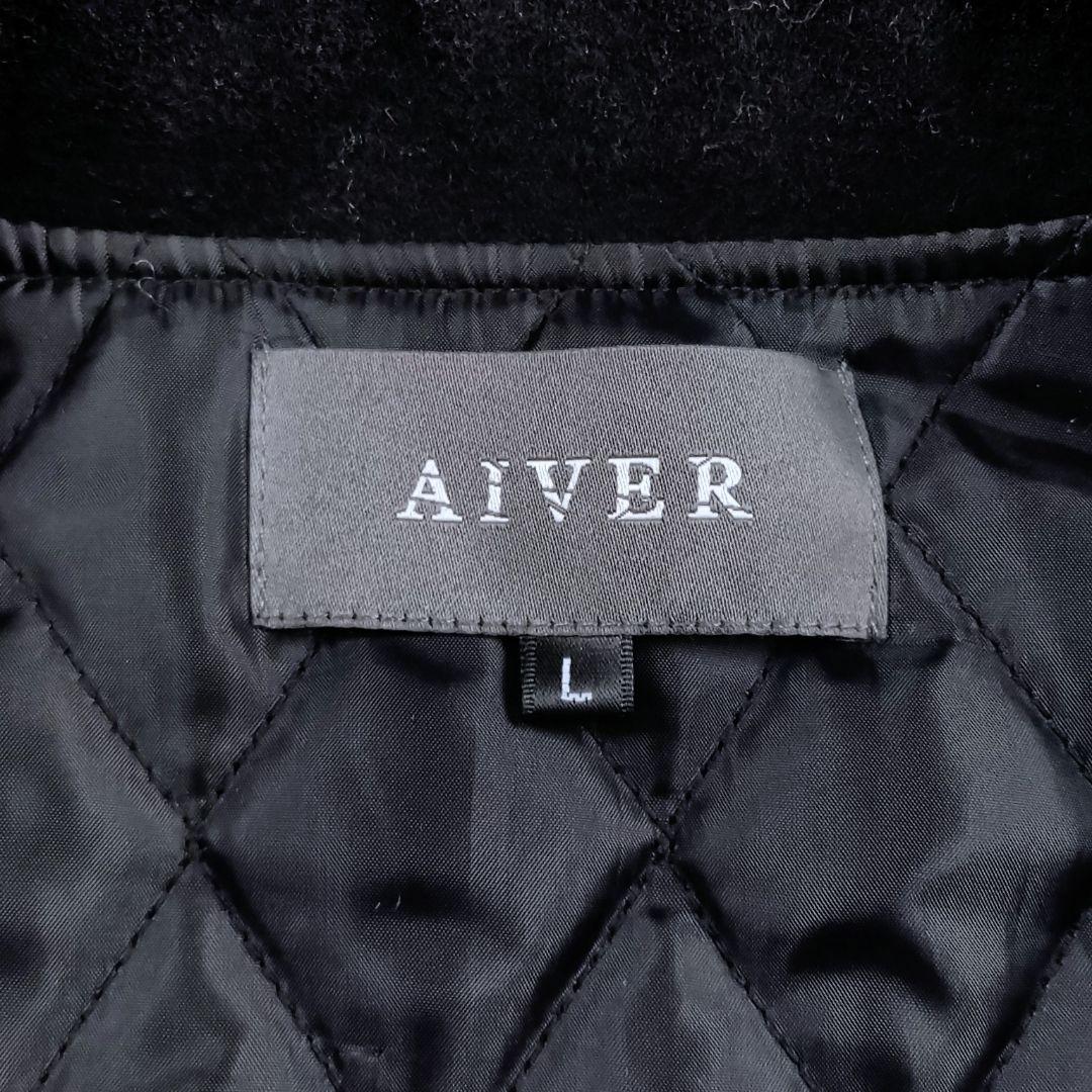 AIVER　風神雷神　スタジャン　黒白カラー　オーバーサイズ　刺繍