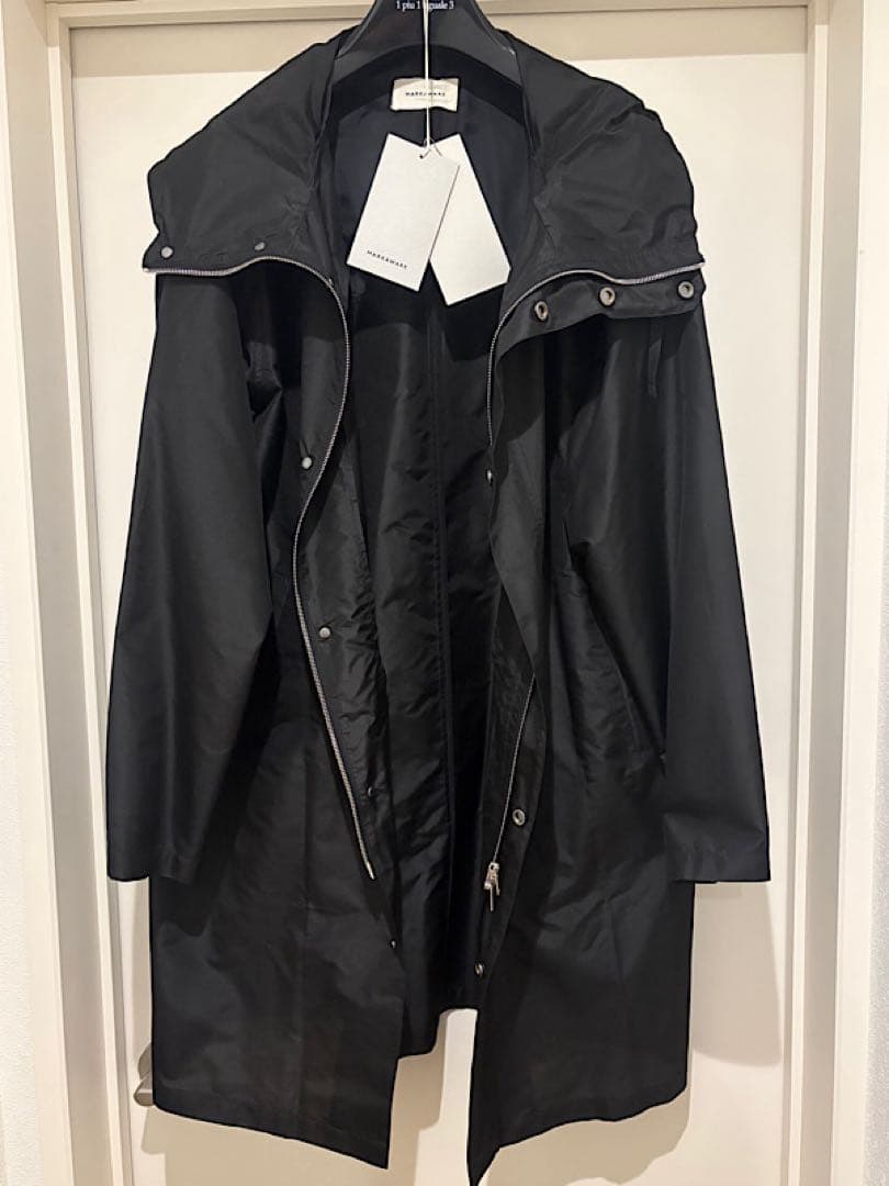 新品MARKAWAREマーカウェア25SS定価13万シルクタフタモッズパーカー黒