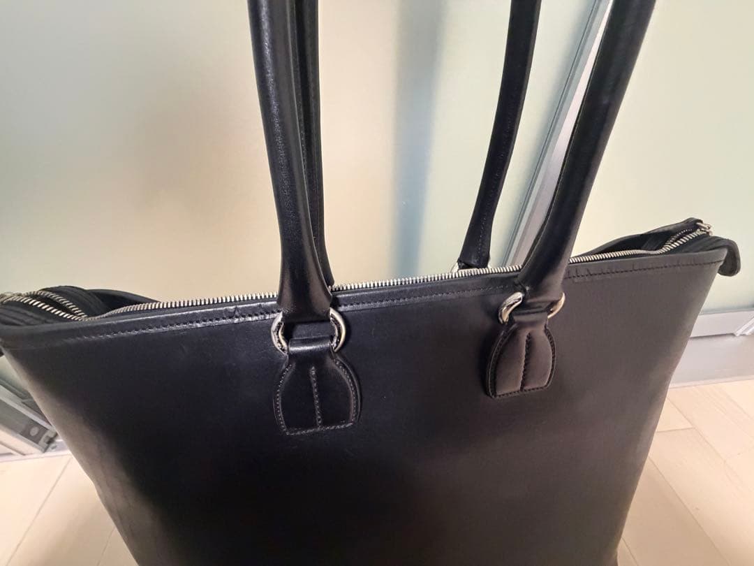 万双 双鞣和地トートバッグ ブラック