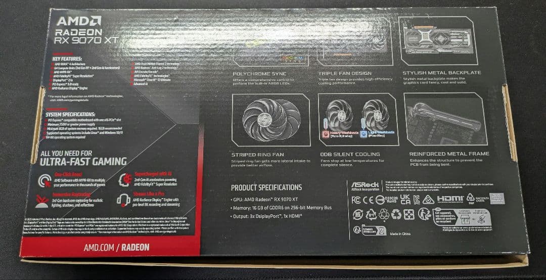 ASRock RX 9700 XT グラフィックボード 16GB 【美品】