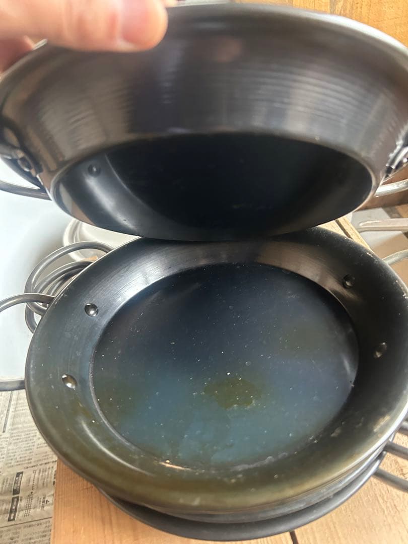 鉄製 グリルパン 6枚セット 取っ手付きΦ240送料無料