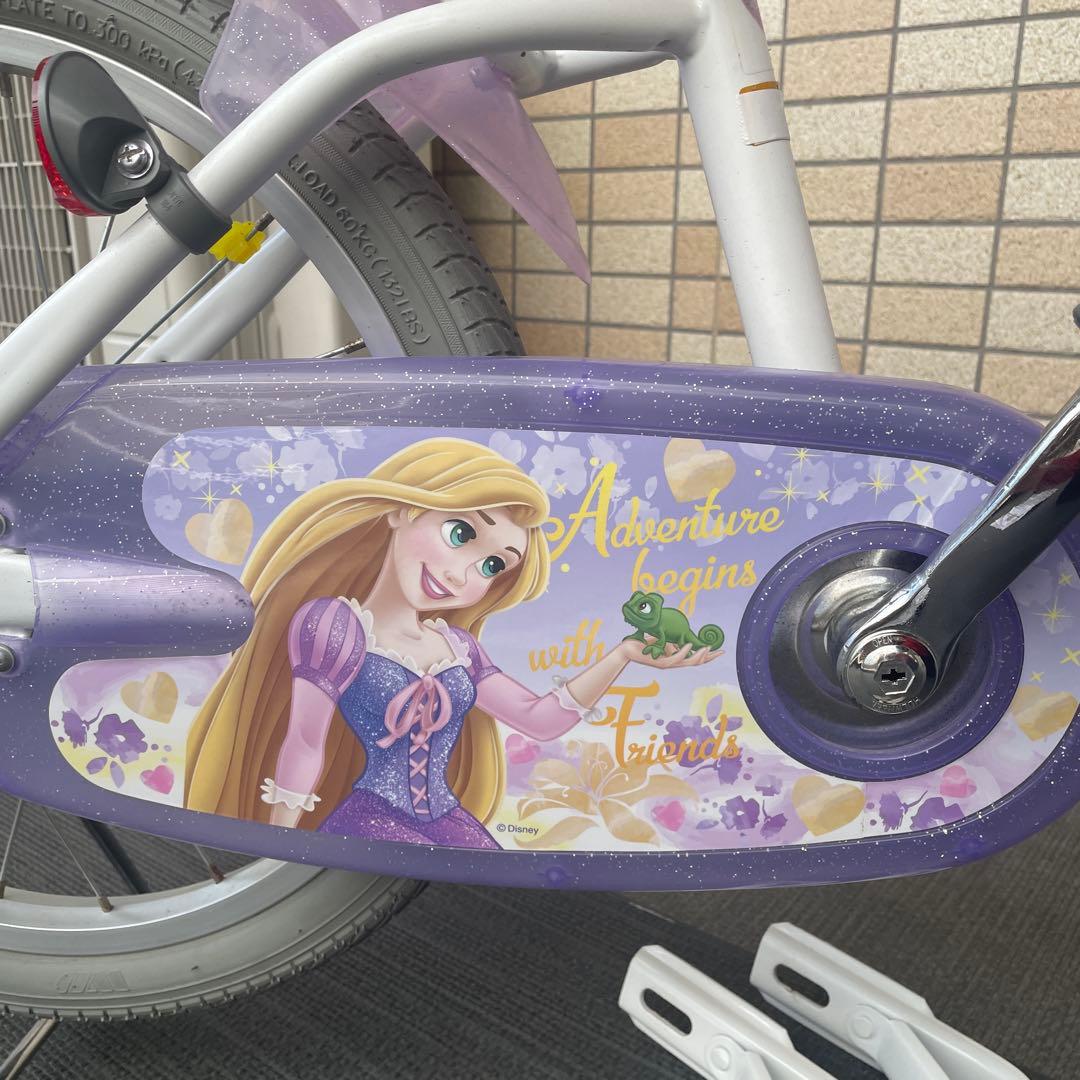 12,500→11,500ラプンツェル 子供用自転車 紫色 補助輪付き
