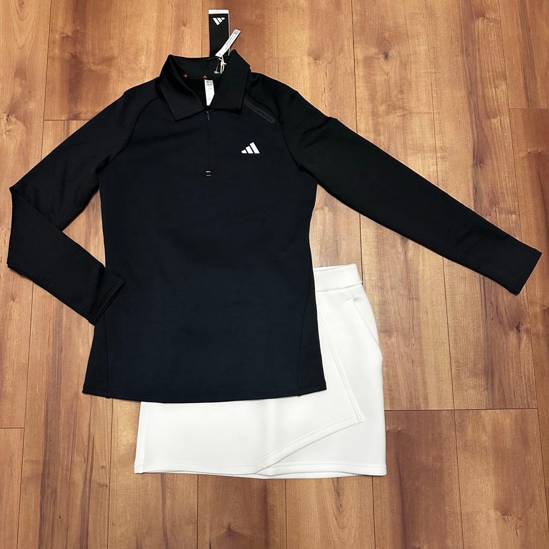 ダンボールニット　スカート長袖ポロ　セットアップ　秋冬　生地分厚め　サイズM