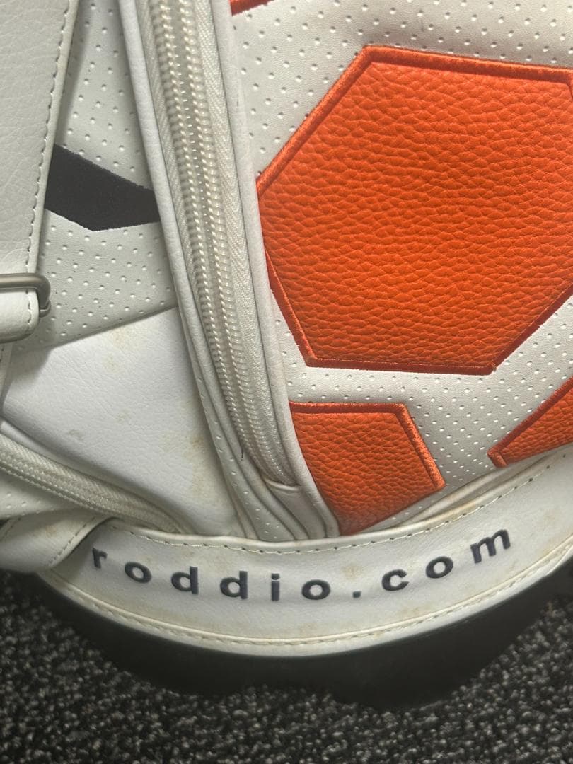 RODDIO ゴルフバッグ ハニカム　ホワイト×オレンジ044