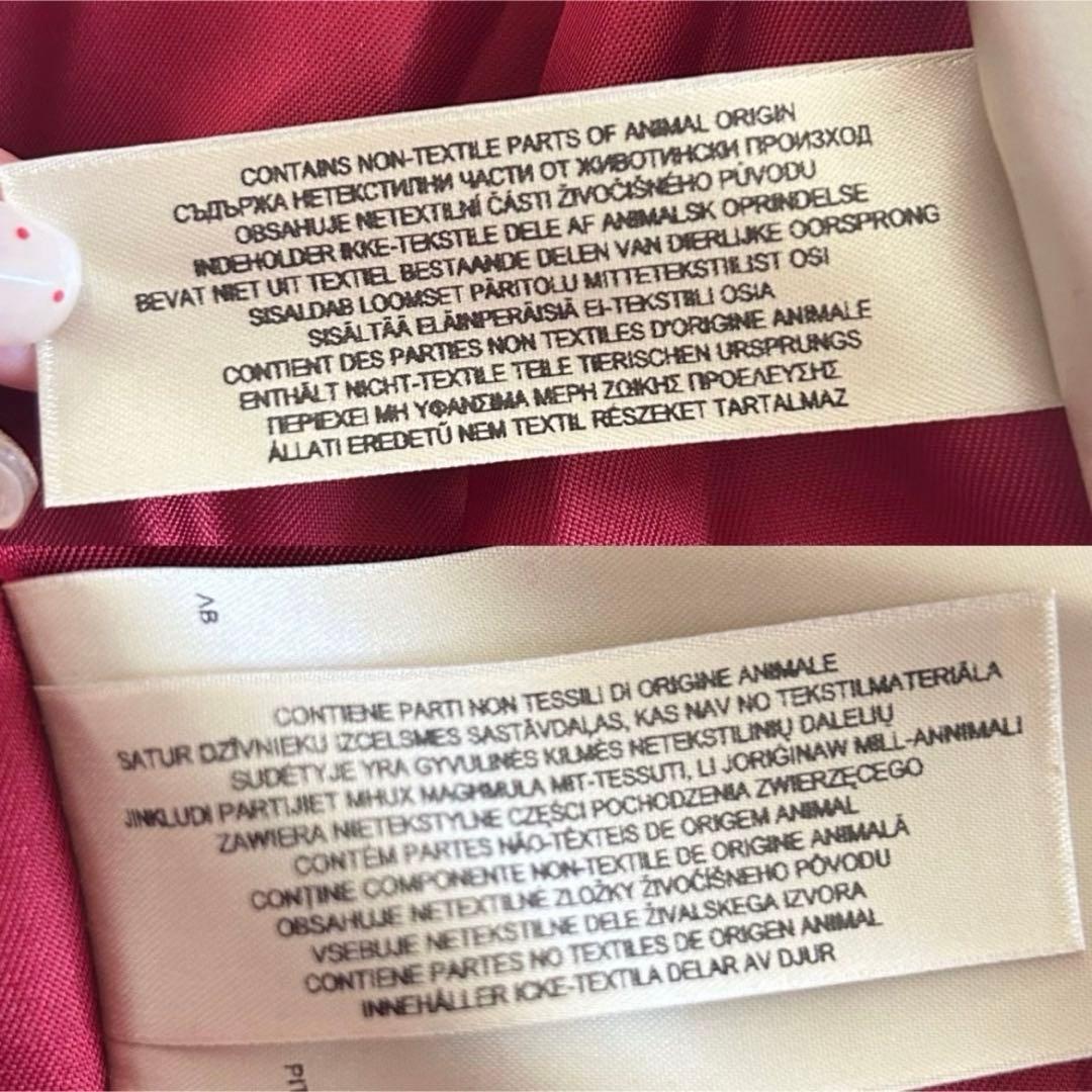 バーバリーブリット カシミヤ混 ピーコート ナポレオンコート 襟ボア プリーツ