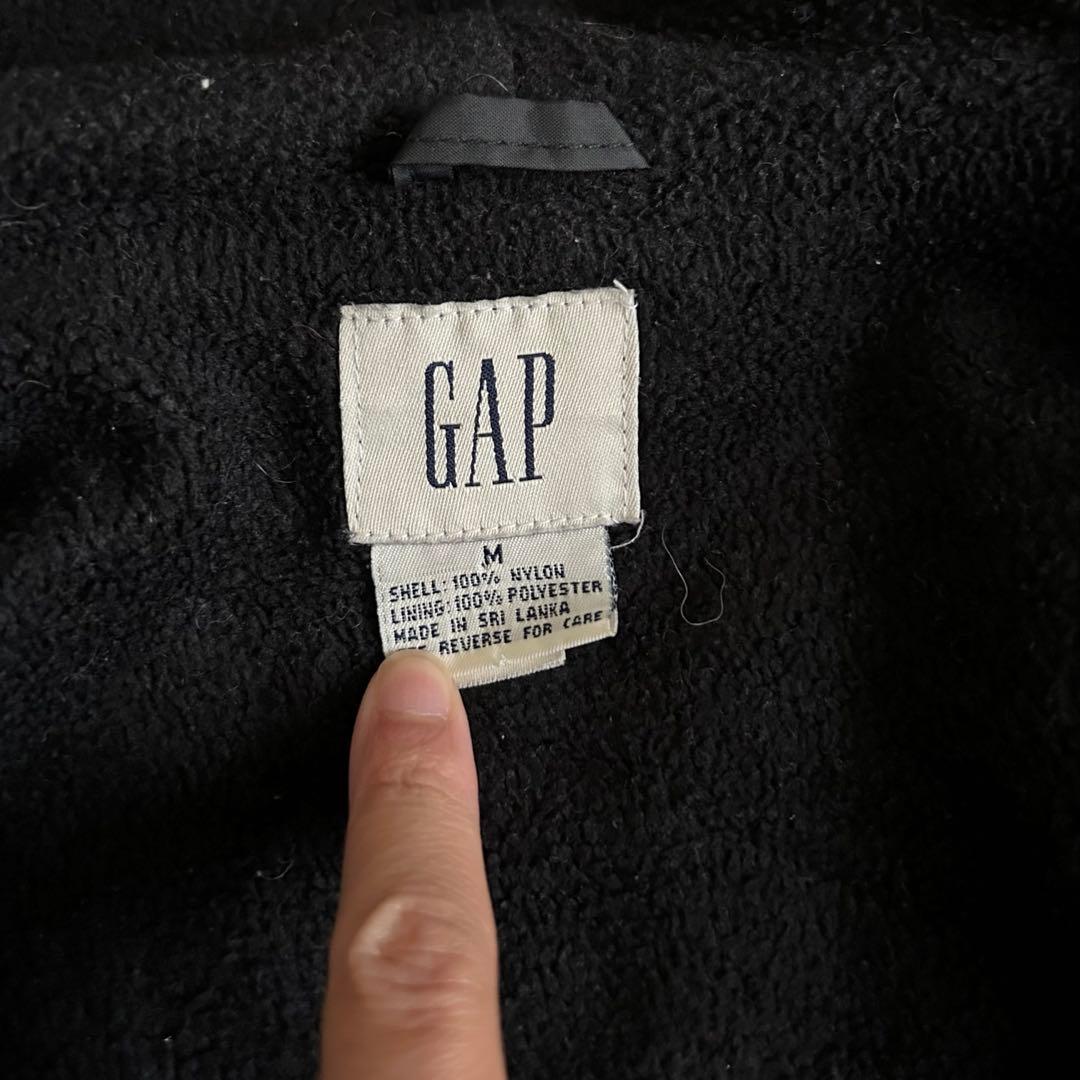 【希少】90s OLD GAP 裏フリース モッズコート ブラック 白タグ