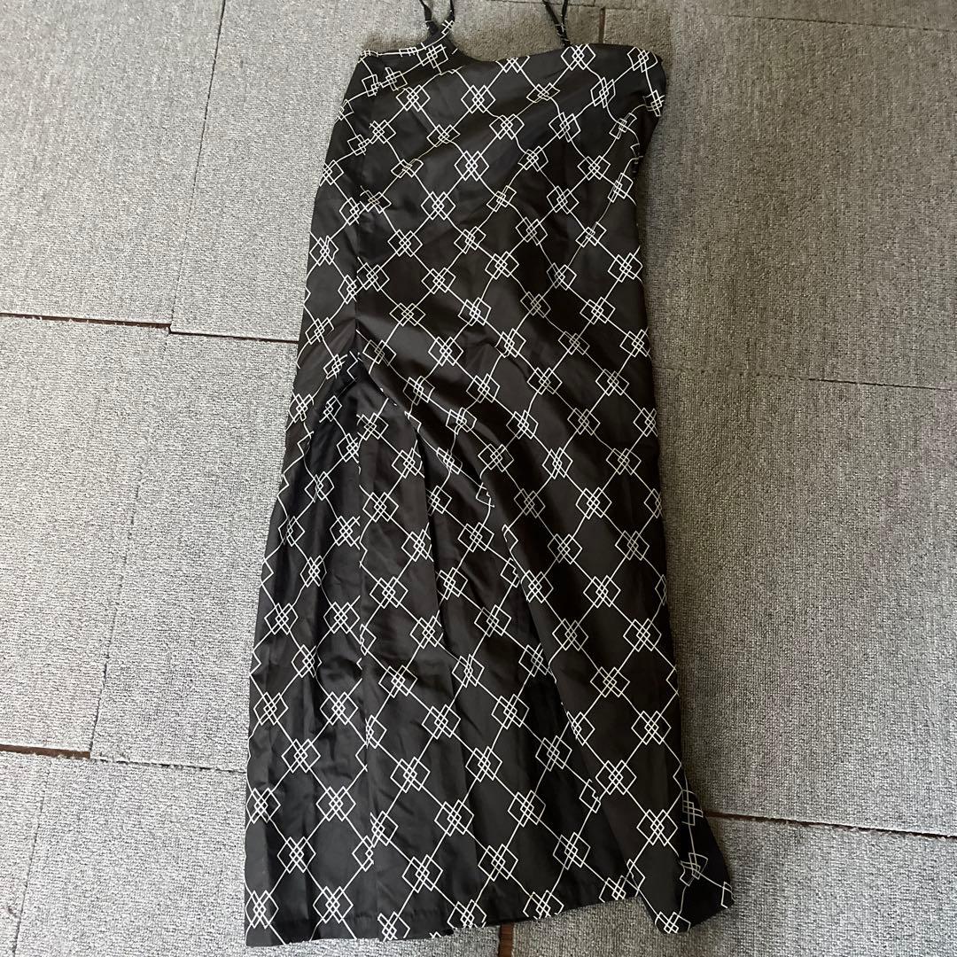 黒と白の幾何学模様 浴衣・帯セット