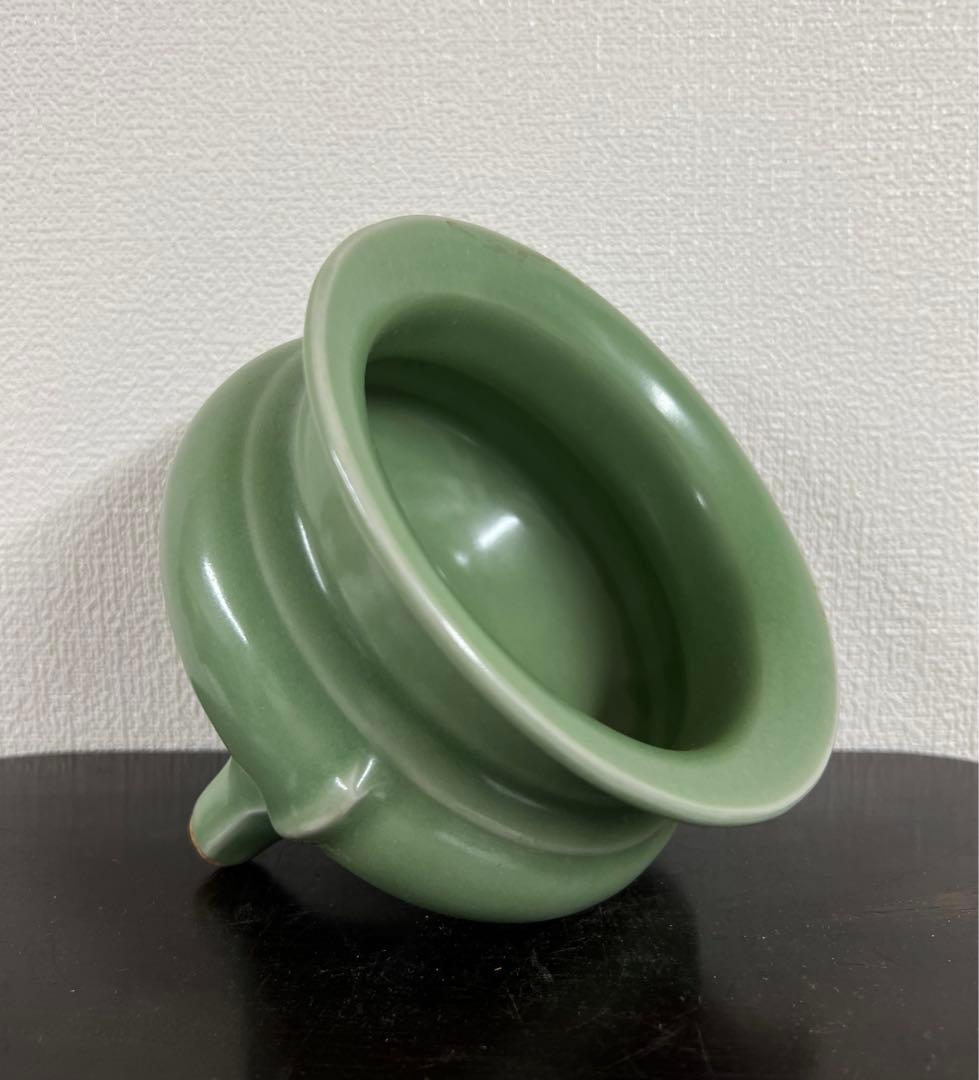 中国古美術　青磁袴腰香炉　龍泉窯香炉 F1-10