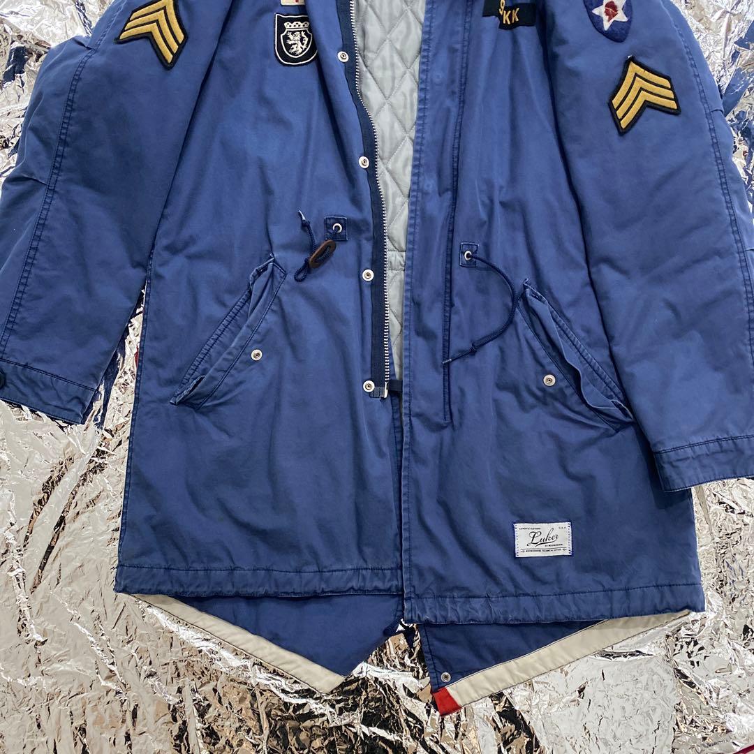 ネイバーフッド　モッズコート　紺色　白　赤