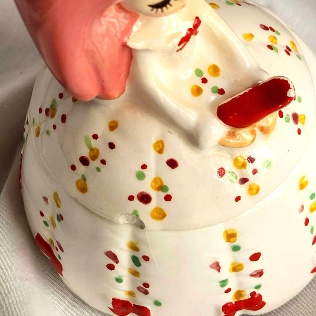 内藤ルネ　お姫様　女の子　置物　陶器　入れ物　小物入れ　昭和レトロ　カワイイ