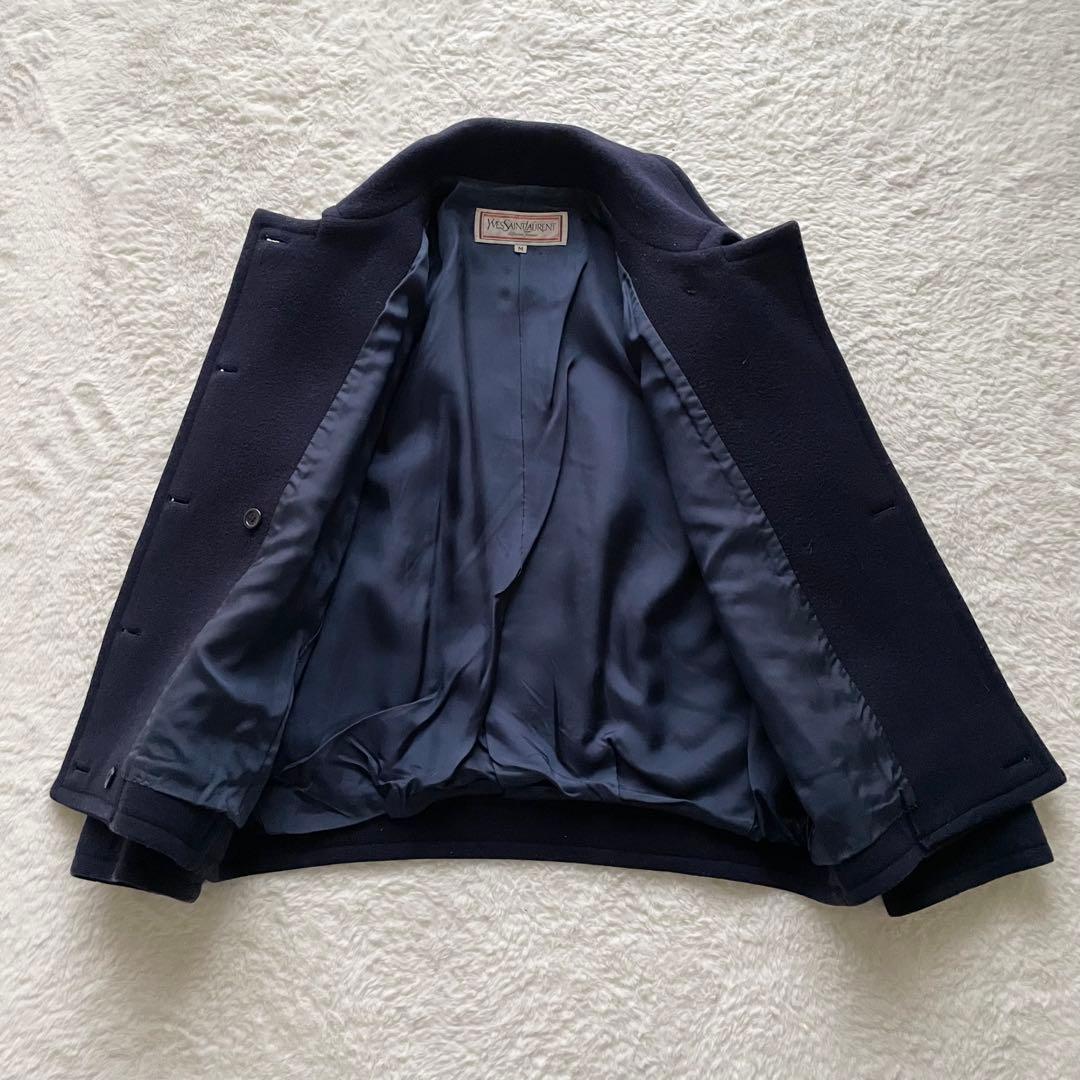 レア美品✨イヴサンローラン　ピーコート　金ボタン　ナポレオン　ネイビー