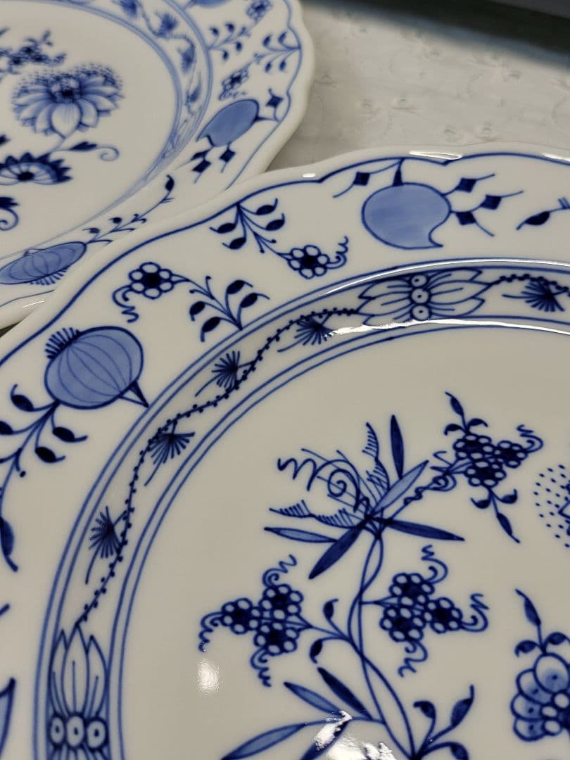 未使用近✨マイセン ブルーオニオン プレート 20cm皿 サラダ デザート2枚②