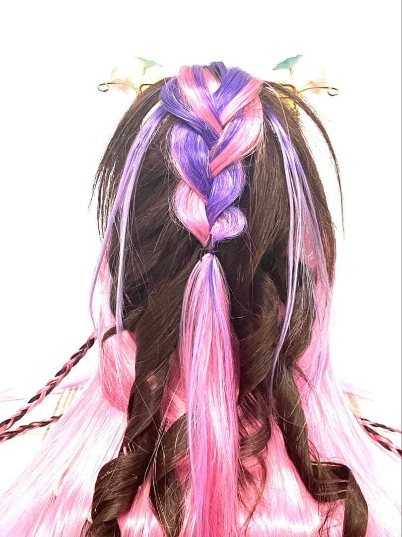 辰巳8号サイズ、ピンク耐熱グラデーションプラス、中古大衆演劇かつら、舞踊かつら