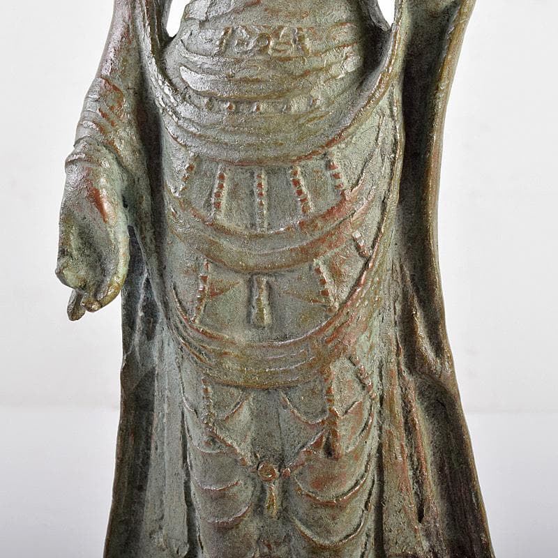 彫刻家　佐々木大樹作　青銅　観音像　仏像　重さ約1.9㎏　共箱　M　R7716B