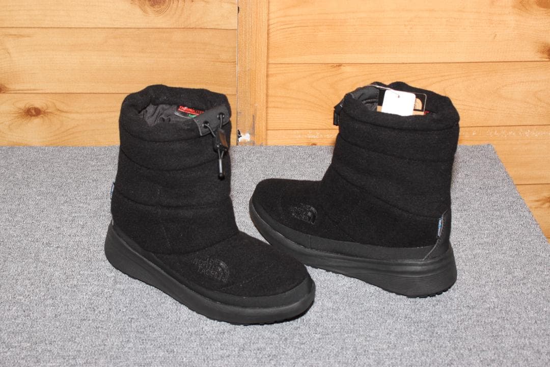 22cm 黒ノースフェイスヌプシブーティWP 防寒ブーツ NFW52272