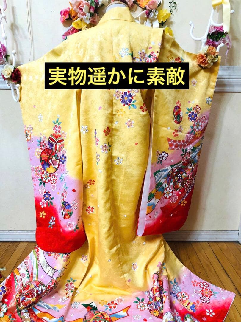 七五三七歳‼️完全フルセット⭐︎手毬花々熨斗柄金彩、刺繍煌びやか極めてる逸品