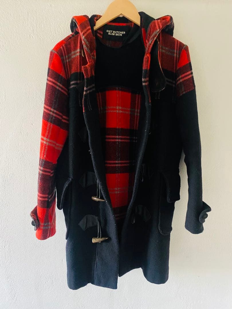 DIET BUTCHER SLIM SKIN バイカラーダッフルコート