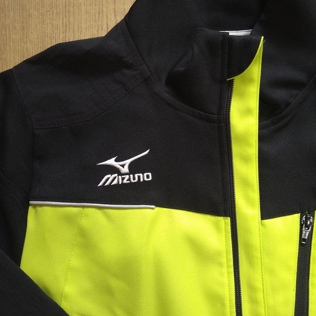 Mizuno フルジップウィンドブレーカー ブラック/ライム