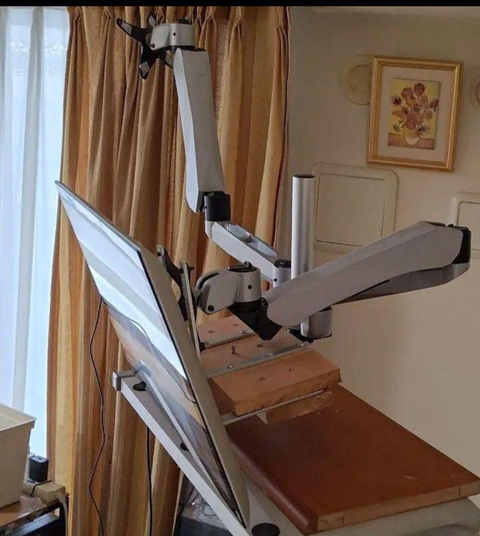 ⑦SANWA SUPPLY 水平垂直液晶モニターアーム 2面 CR-LA1007