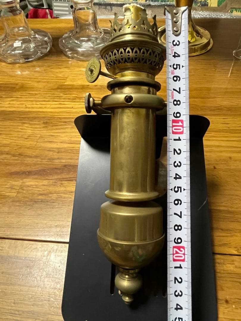 セール　希少　ヴィンテージ　アンティーク 真鍮製　壁掛けオイルランプ