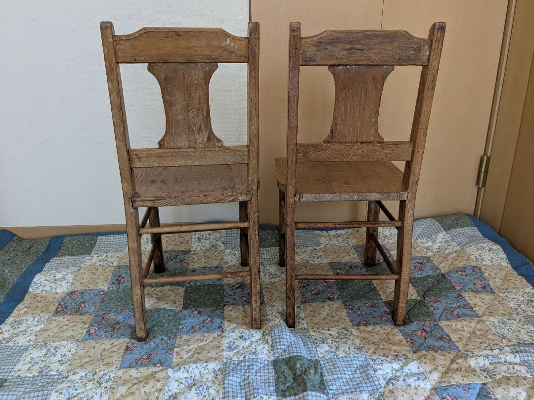 USAアンティーク　木製チャイルドChair　２脚セット　子供椅子セット