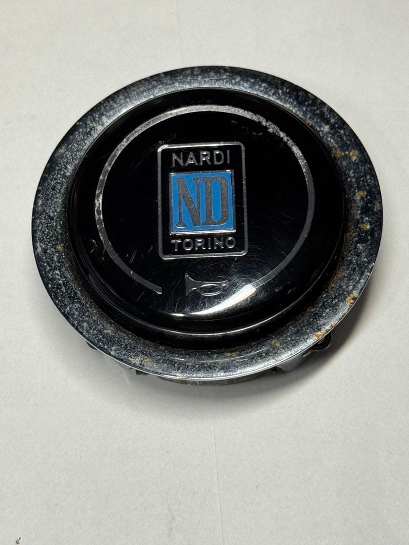 ナルディ ウッド ブラックスポーク ホーンボタン付ステアリングホイール　当時物
