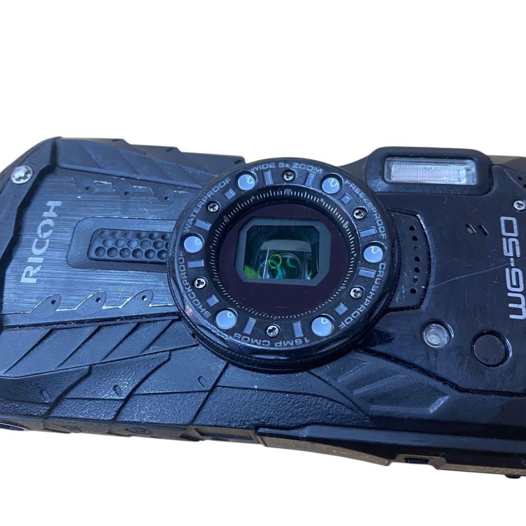 ≪防水カメラ≫RICOH リコー WG-50 防水 ブラック アウトドアに！