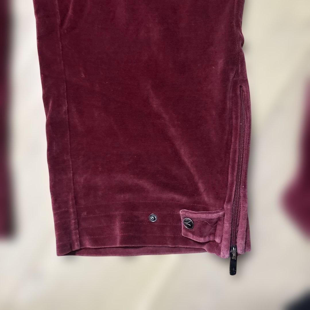 W*m様 ベロア　セットアップ　バーガンディ ベルベット ジャージセット
