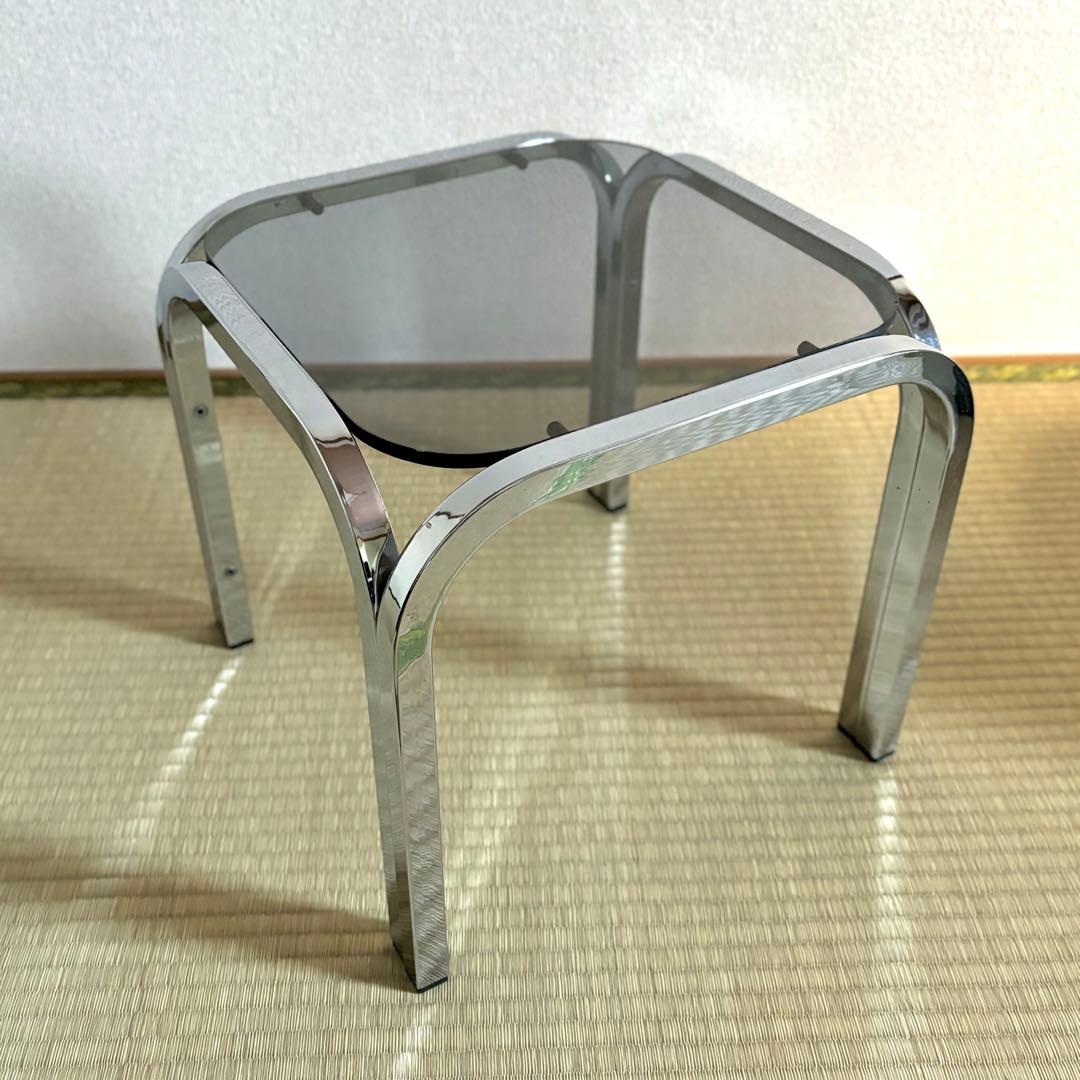 ミッドセンチュリー アイアンフレーム コーヒーテーブル ガラステーブル レトロ