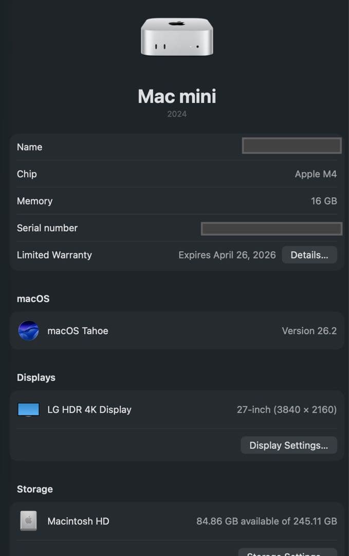 Mac mini メモリ16GB