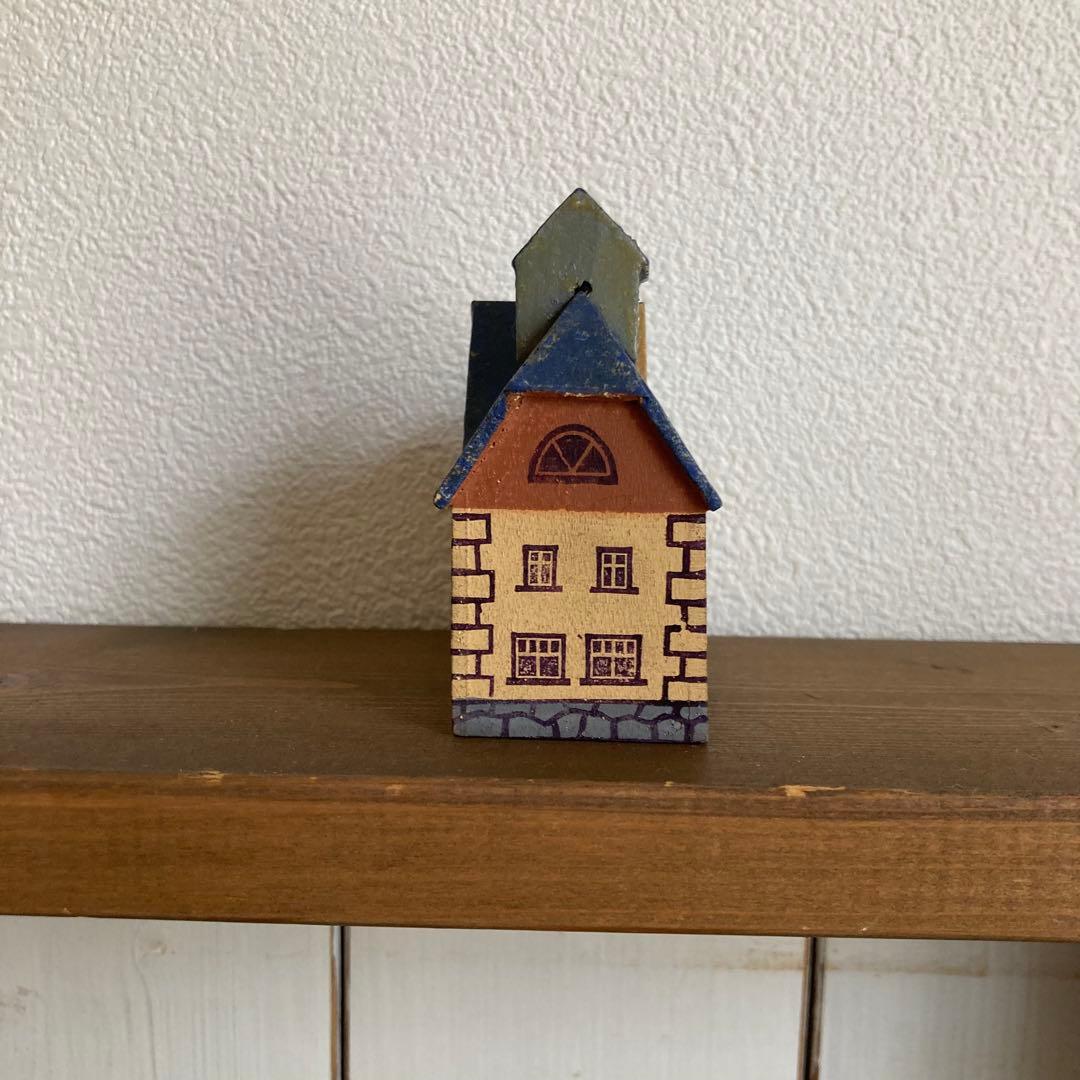 WF-35 ドイツアンティークミニチュア小さな小さな木製馬車＆素敵な建物のセット