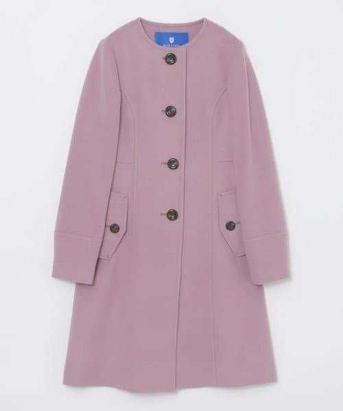 新品 雑誌掲載 ブルーレーベルクレストブリッジ ノーカラーウールロングコート38
