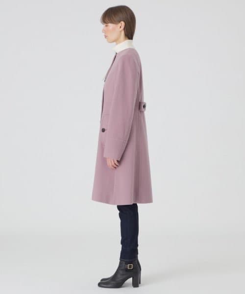 新品 雑誌掲載 ブルーレーベルクレストブリッジ ノーカラーウールロングコート38