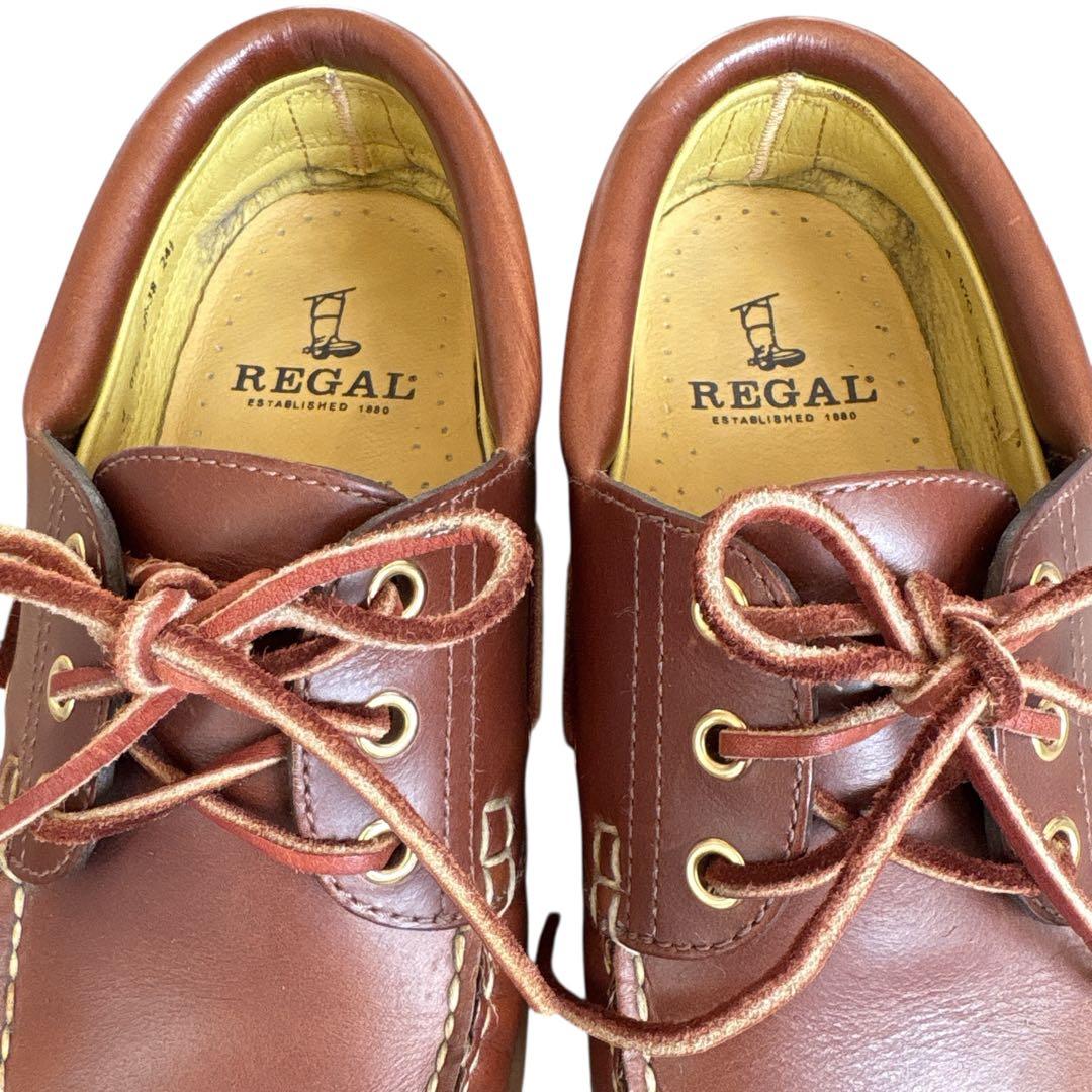 美品✨ リーガル デッキシューズ （24.5㌢） JE-38 ブラウン 3eye