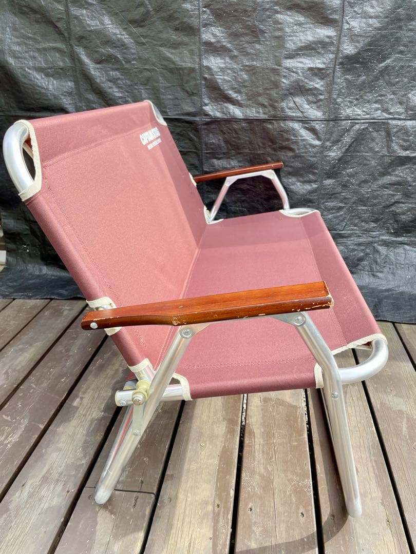 CAPTAIN STAGアルミ 背付き ローベンチとリラックスクッションカバー