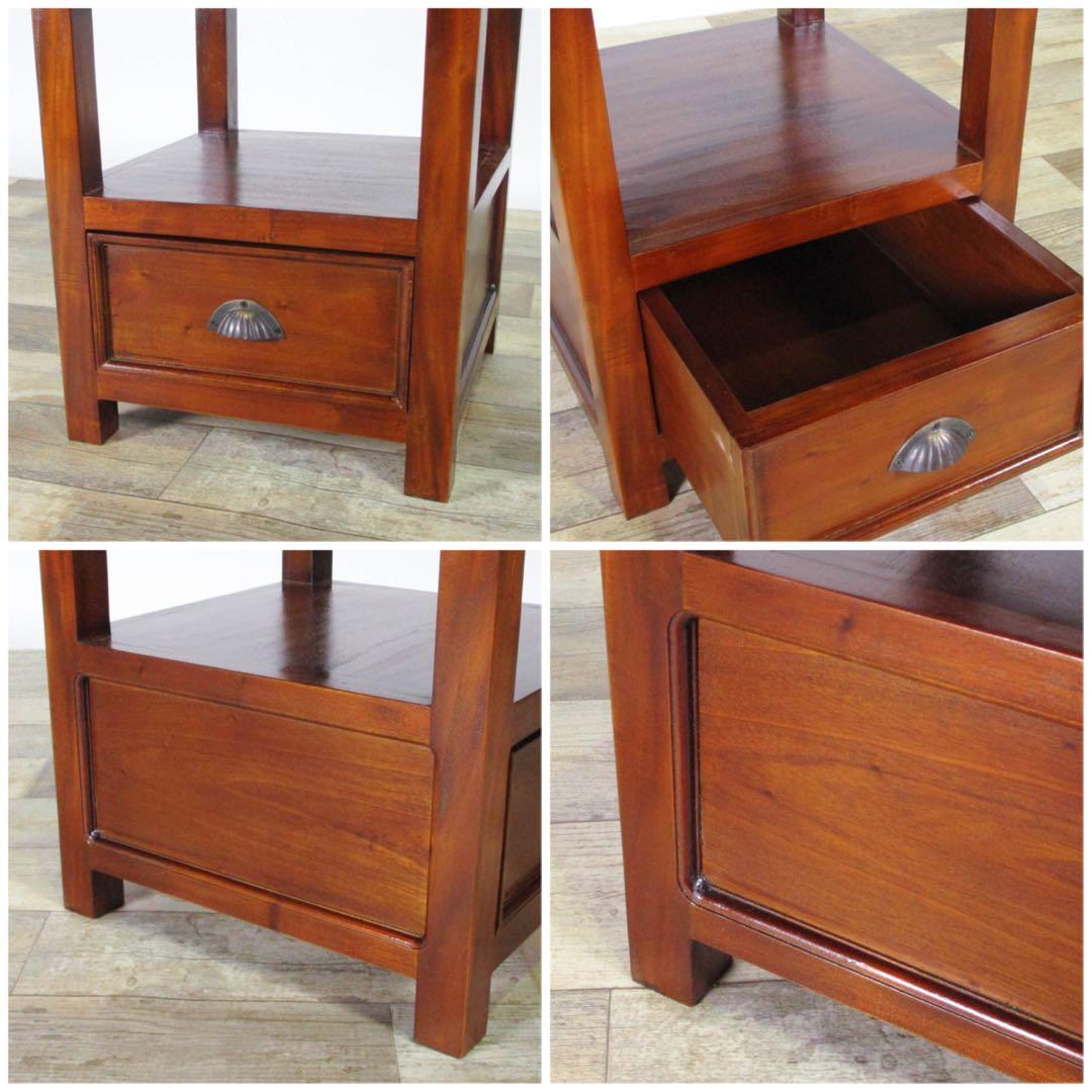 A 新品 アジアン サイドテーブル ミニテーブル 収納 飾り棚 アンティーク