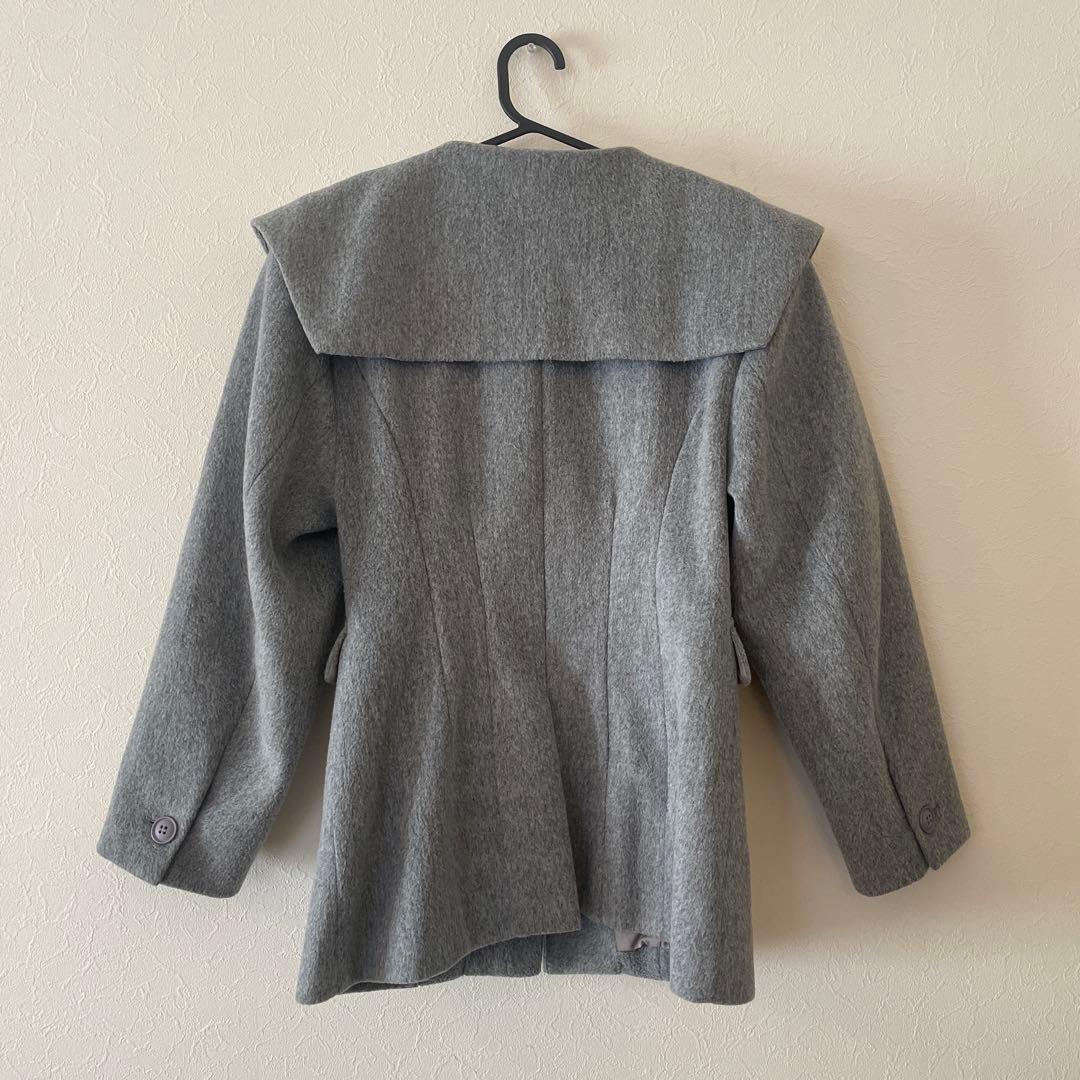 【SALE】GIUNON ビッグカラーコート グレー