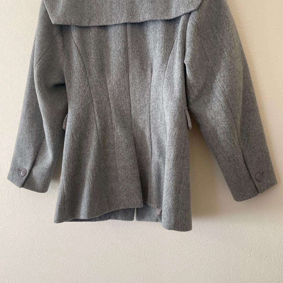 【SALE】GIUNON ビッグカラーコート グレー