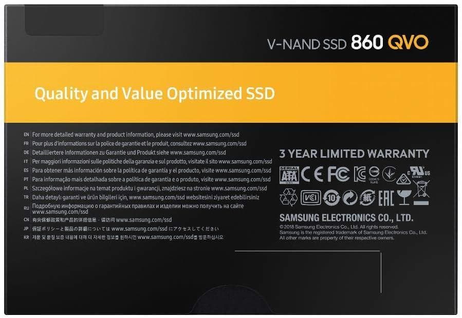 Samsung 860 QVO 1TB SATA 2.5 内蔵 SSD 使用少⑫