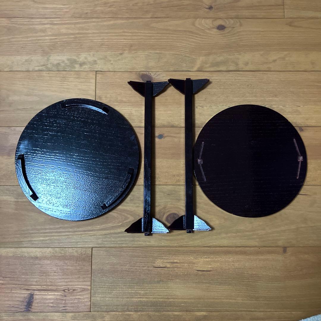 茶道具　棚　丸卓　塗り物