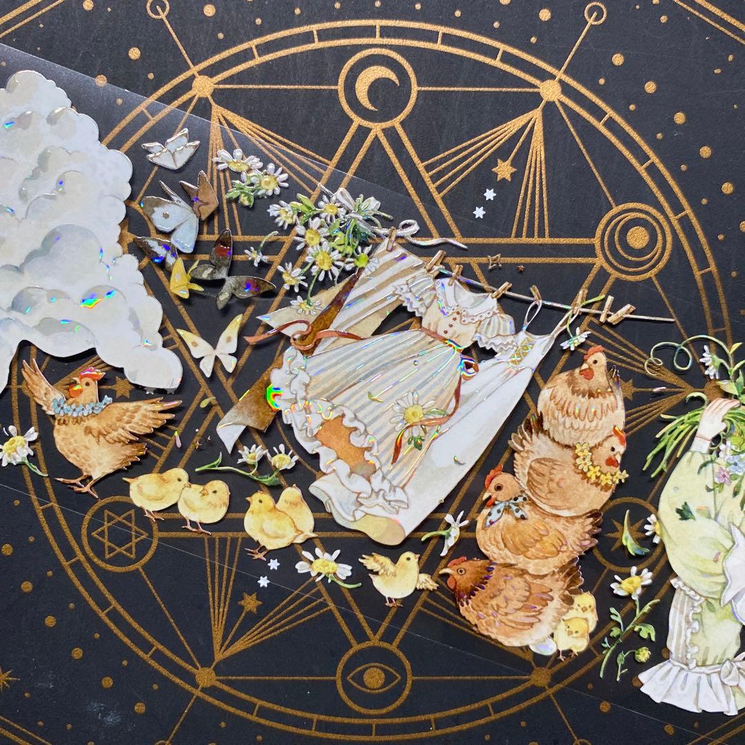 【9258】海外　マステ　中古巻　貝殻光マスキングテープ　人物系