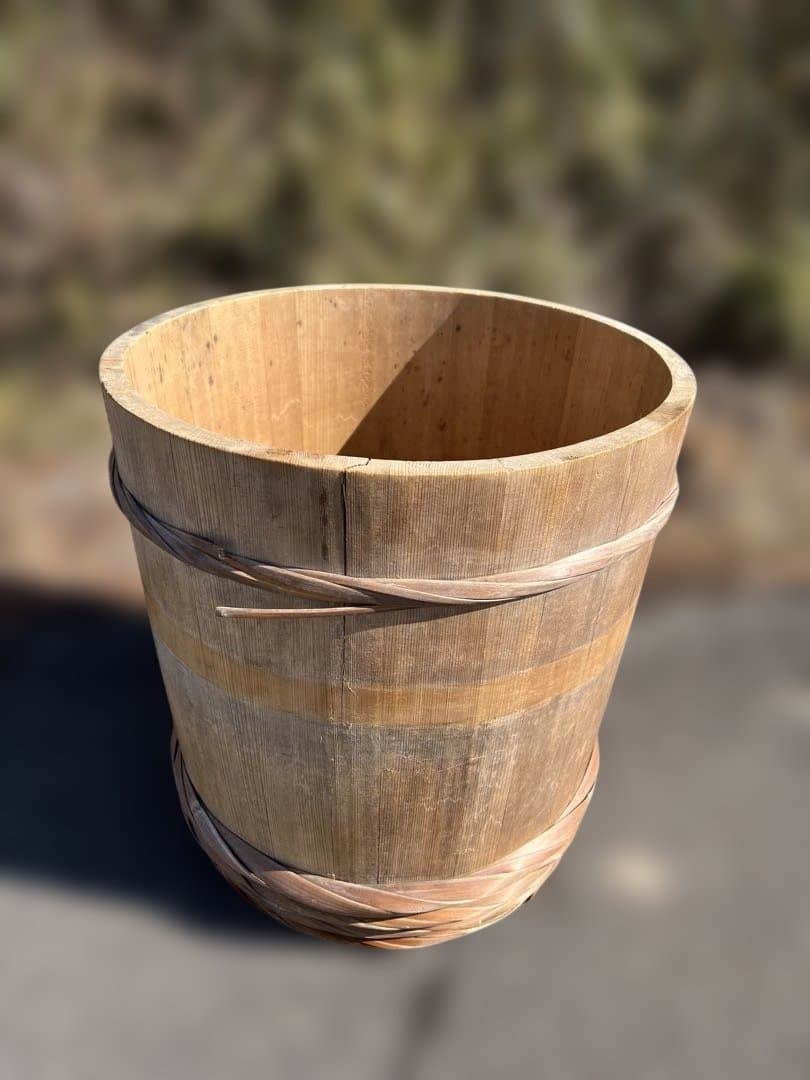 漬物樽　木製　蓋付き③