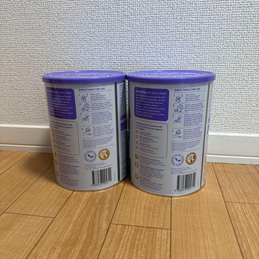 bubs Organic 800g 2缶セット 12-18months 粉ミルク