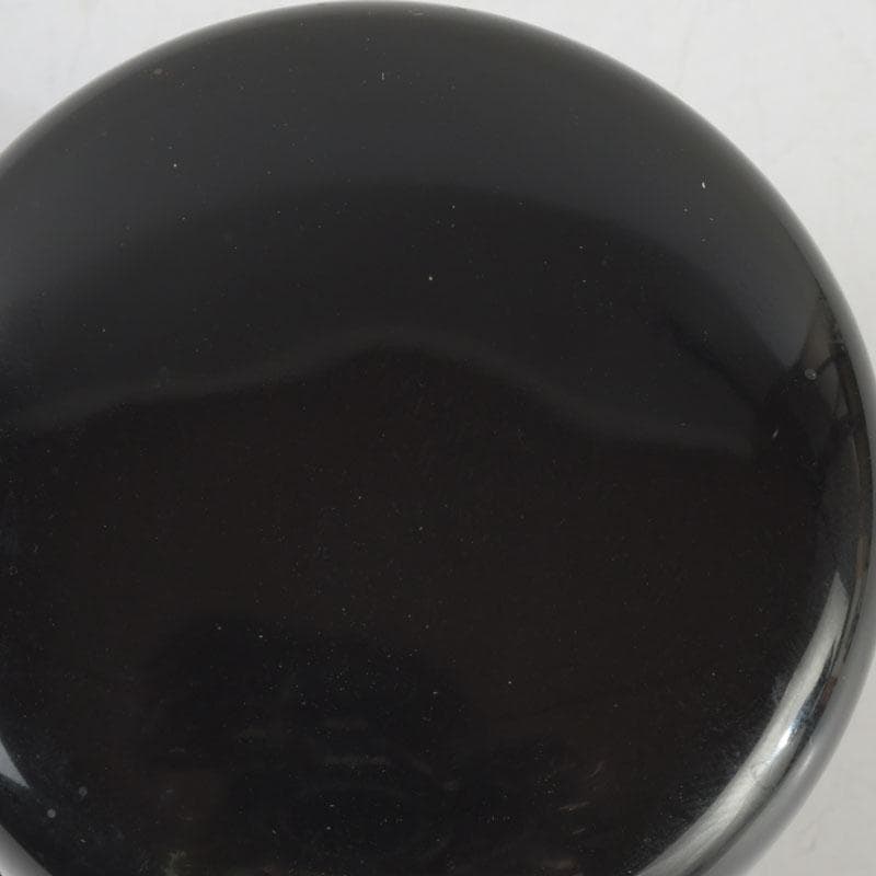 茶道具　輪島塗　岡本陽斎作　切合口　黒中棗　共箱　V　9463