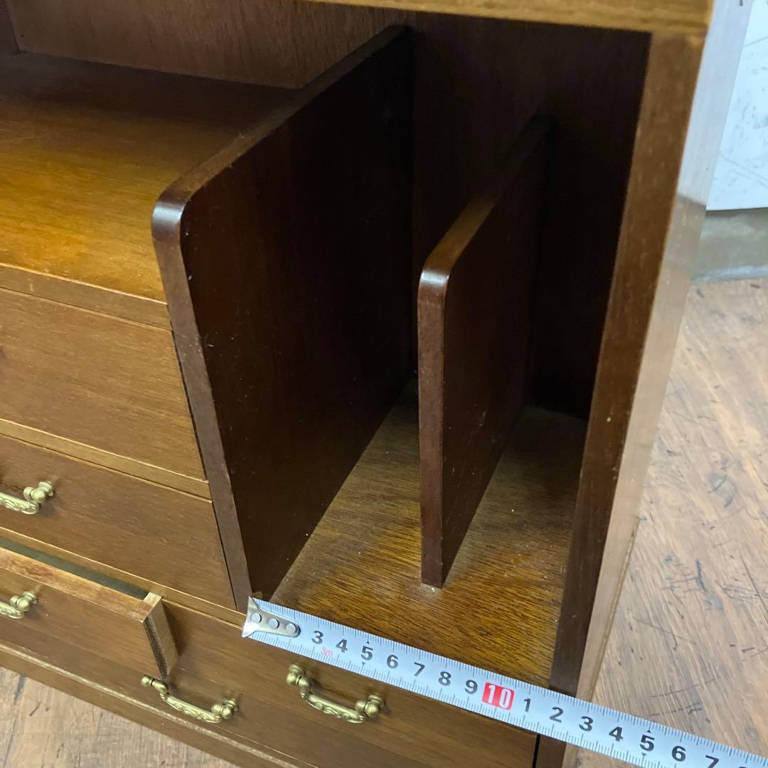 A-4 昭和レトロ ドロップリーフ式 テーブル 折りたたみ式 木製 収納棚